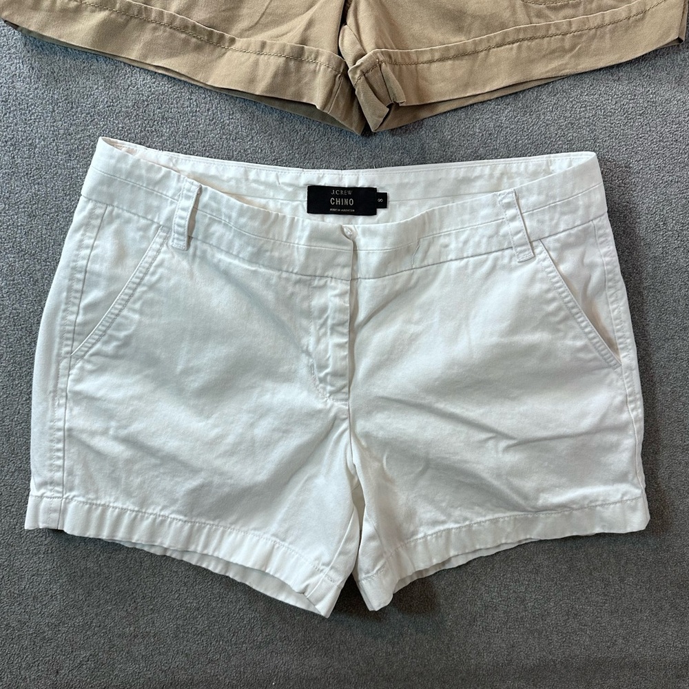 J Crew White Chino Shorts 4.5” & SANCTUARY size 29 Khaki 3” Inseam Preppy lot/2 - Picture 13 of 13